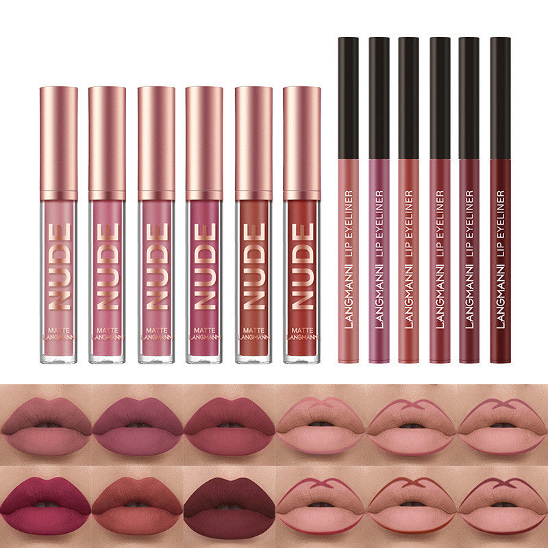 12-Piece Matte Lipstick & Lip Liner Set – Waterproof